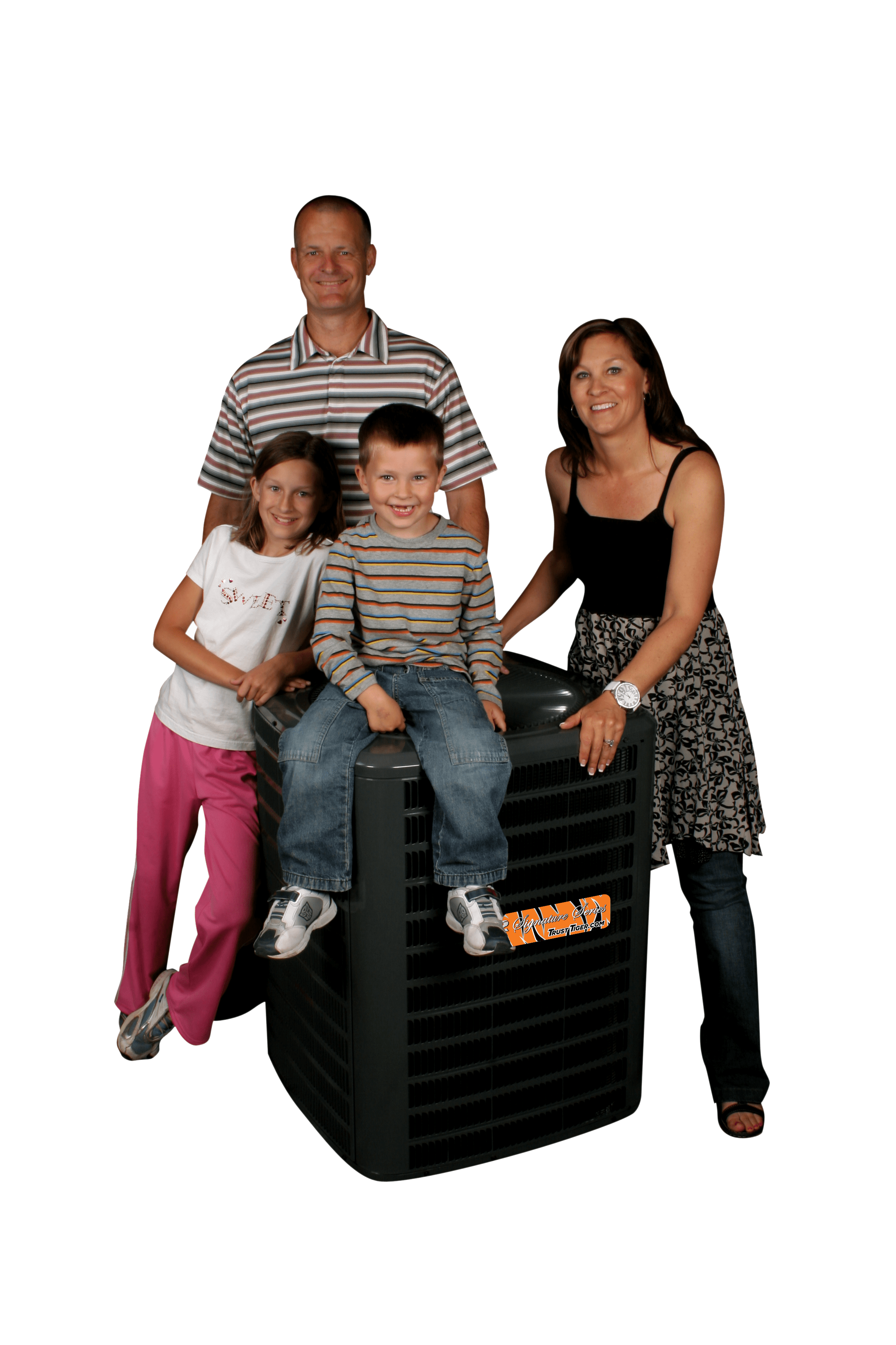 family with tiger ac unit
