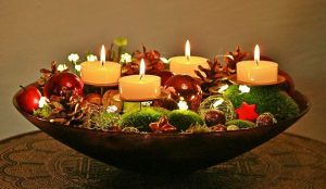 lit candles
