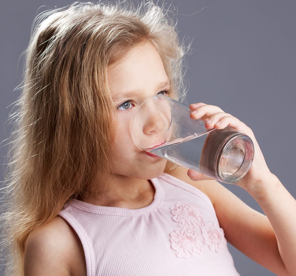 girl drinking water
